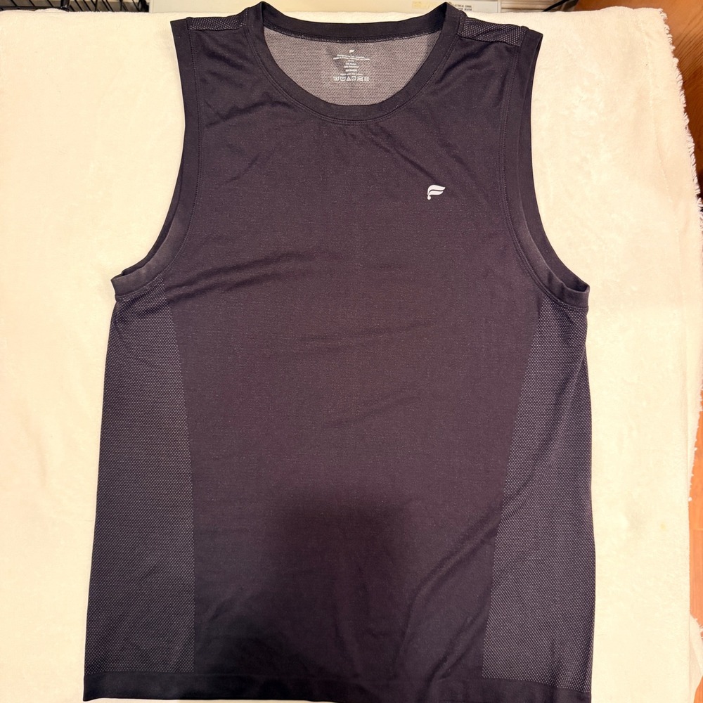 Fabletics Men Black Training Tank Top Mesh Side Panels Size L RN134638